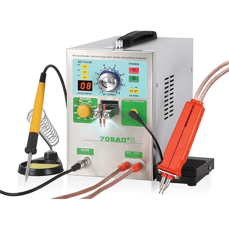 Hanchen Soudeuse à batterie 3.8kw Machine de soudure par points d'impulsion de LED avec station de fer à souder 2 in1 pour batte