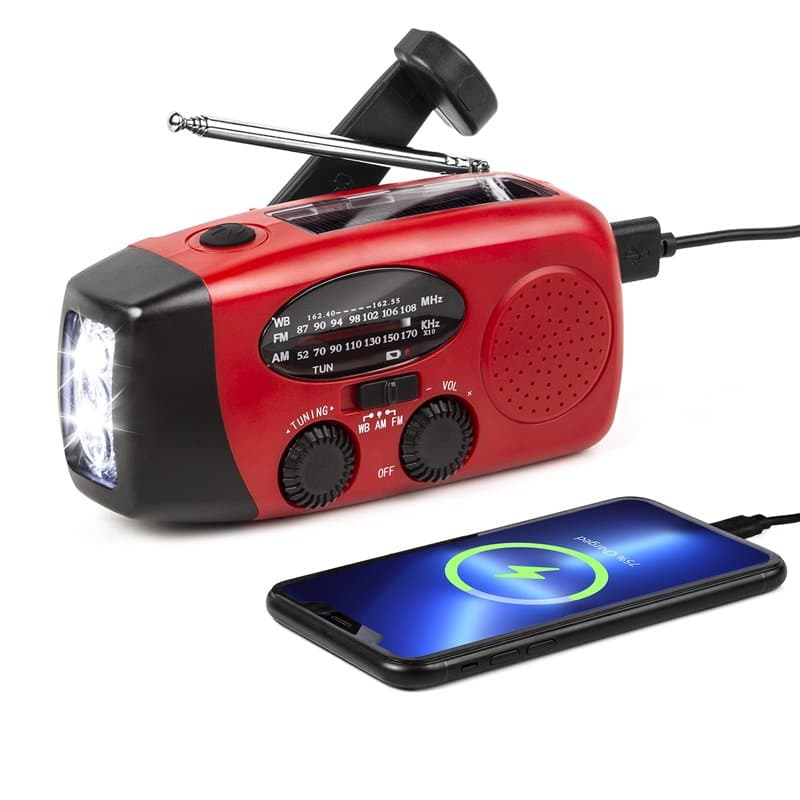 ZOVCAL Radio Énergie Solaire D'urgence, Radio Météorologique NOAA pour Urgence domestique et Camping avec AM/FM, Radio Torche Dy