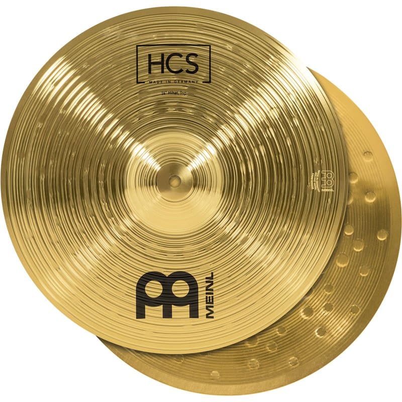 Meinl Cymbals HCS Cymbales Hihat 14 pouces (35,56cm) pour Batterie – Paire – Finition Traditionelle en Laiton, fabriquée en Alle