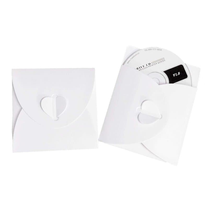 JZK 50x blanc étui CD DVD en papier kraft 12,9x12,9cm boîte de sac enveloppe vierge pour photos instantanées cadeaux boîtes de s