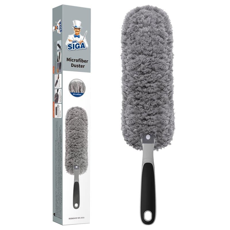 MR.SIGA Plumeau Poussière Microfibre sans Peluche, Plumeau Lavable Attrape Poussière pour Le Nettoyage Domestique