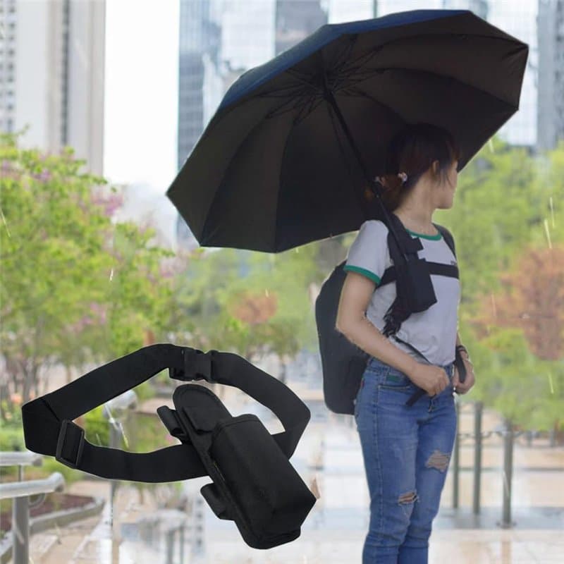 CHOYTONG Sangle de Support de Parapluie Mains Libres pour Sac à Dos, Support de Parapluie Portable, s'adapte à la Plupart des pa