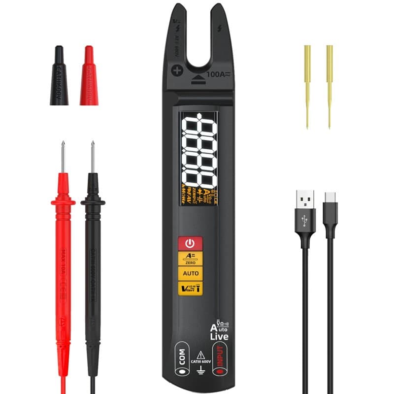 BSIDE U0 Multimètre Numérique Pince Ampèremétrique Ouverte Entièrement Automatique pour AC DC Courant Tension Résistance et Cont