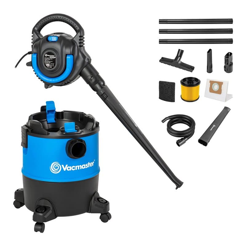 Vacmaster VBVB1223PF 1200W 23L Aspirateurs Eau et poussière avec ou sans Sac,Souffleur Amovible,pour Maison, Cuisine, Tapis, Voi