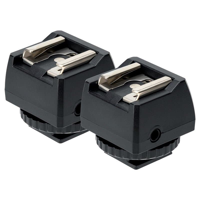 JJC Griffe pour Flash avec Prises de Synchronisation PC et Port Mini Phono 3,5 mm - Support pour Appareils Photo Reflex Numériqu