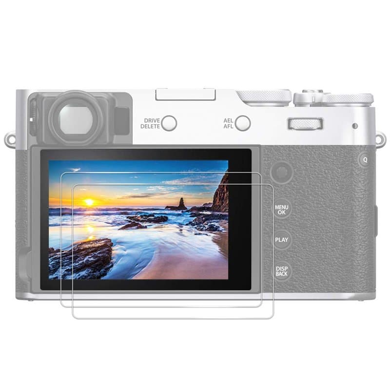 JJC (2 Pack) Films de Protection d'écran en Verre Trempé pour Appareil Photo Fujifilm X-M5 X100VI X100V X-T4 X-E4, Ultra Fin, HD