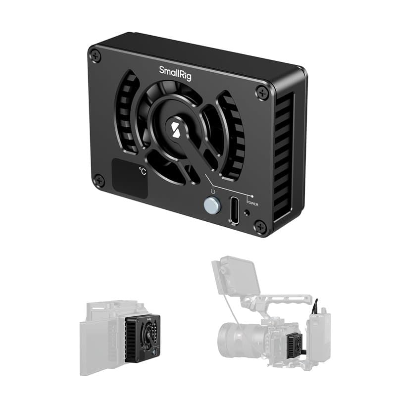 SMALLRIG Système de Refroidissement Externe pour Sony/pour Canon/pour FUJIFILM, Fan à Clipser avec Module de Refroidissement TEC