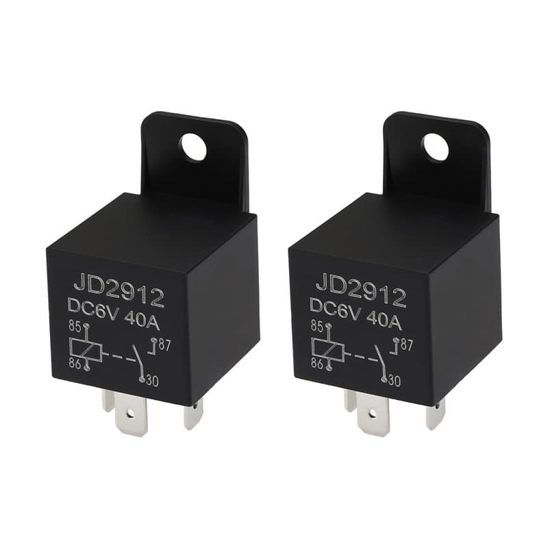 Be In Your Mind Lot de 2 relais automobiles à 4 broches 6 V 40 A 51,8 x 28 mm 4 contacts pour circuits de véhicules, radio, télé