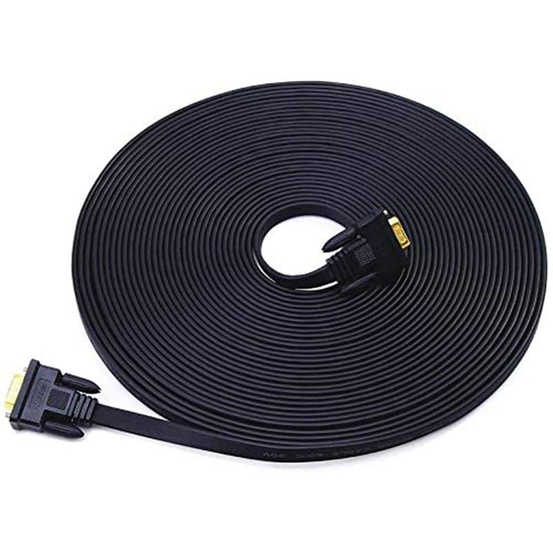DTech Câble VGA vers VGA, 65 m, extra long, 15 broches, plat de mâle à mâle, pour ordinateur, pour surveiller les vidéos Full HD