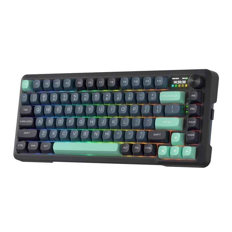 Redragon K724 PRO Clavier de jeu sans fil Gasket avec écran hype et bouton, clavier mécanique 80 %, écran d'information TFT de 1