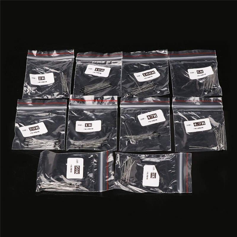 BIlinli 100 Pcs 10 Valeurs Thermistance Température 1K 2K 3K 4,7K 5K 10K 20K 47K 50K 100K