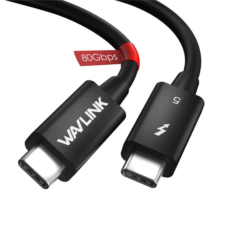 WAVLINK Câble Thunderbolt 5, transfert de données rapide 120 Gbps, câble USB-C Power Delivery 240 W, support d'écran 8K/16K, com