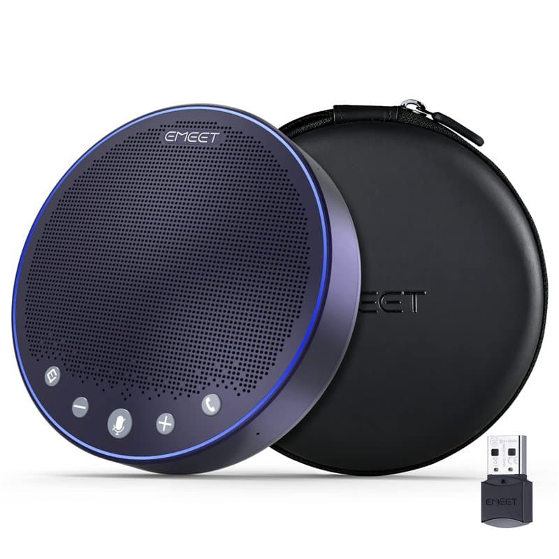 eMeet Haut-Parleur de conférence Bluetooth – M3 USB avec Suppression du Bruit pour 6 à 12 Personnes, 4 Microphones Duplex intégr