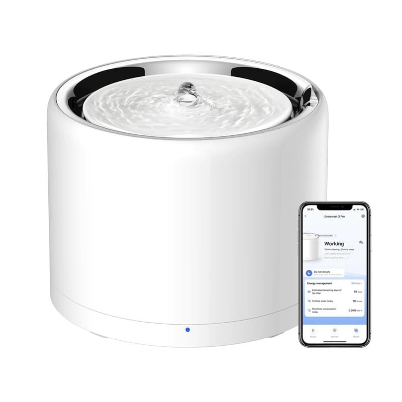 PETKIT Fontaine a Eau Chat sans Fil, Distributeur d'eau Intelligent Automatique pour Chats et Chiens, Réservoir Intérieur en Aci