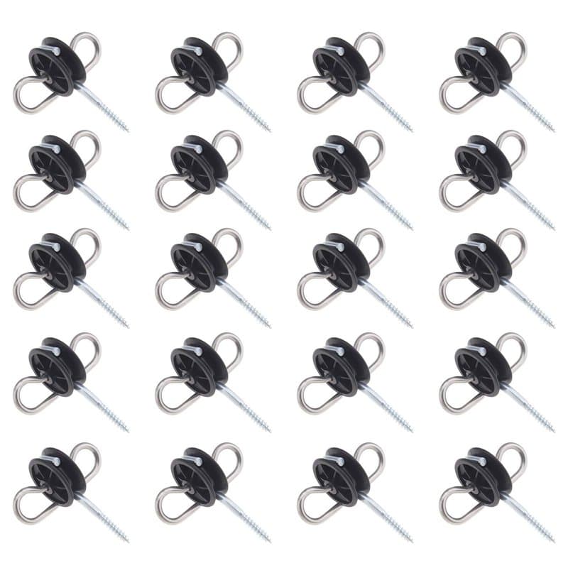 Be In Your Mind 20pcs Isolateurs de Poignée Double œillets Ancre pour Clôture Électrique Basse Impédance