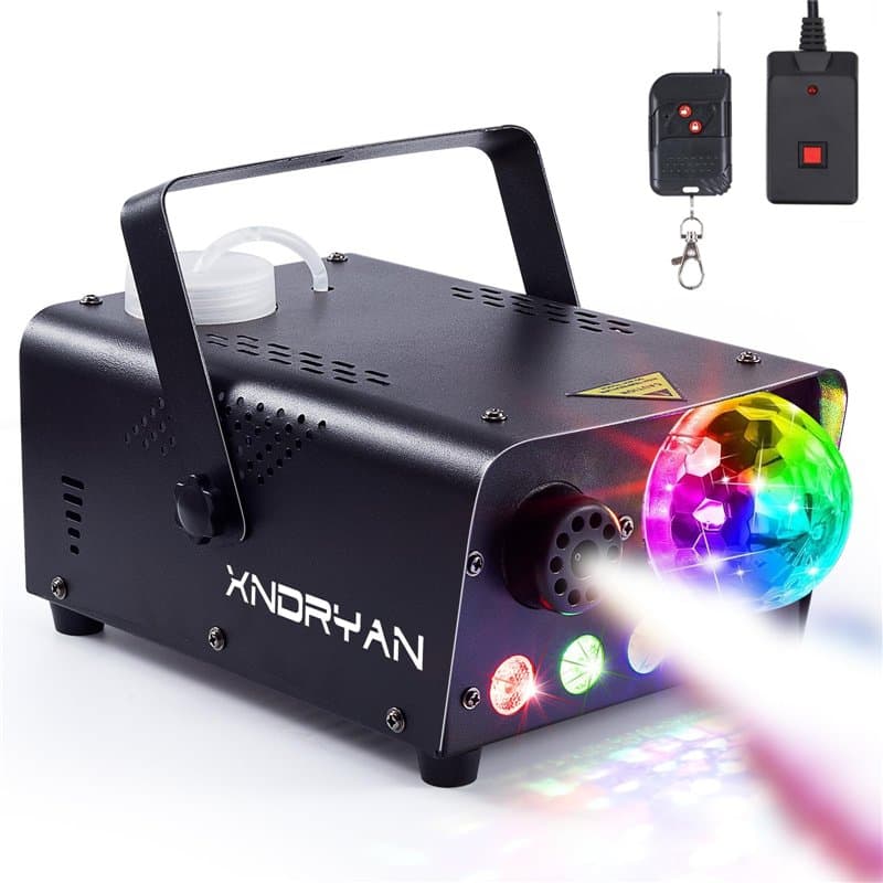Machine à Fumée, 600W Machine à Brouillard avec Boule Disco, Fumée Halloween Professionnelle avec Fonction Auto-Spray, énorme Br