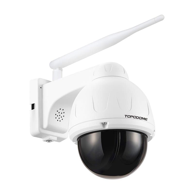 Topodome Caméra de sécurité extérieure avec LED Infrarouge Invisible, Caméra IP Pan Tilt 5MP sans Fil, Carte SD 32G à l'intérieu
