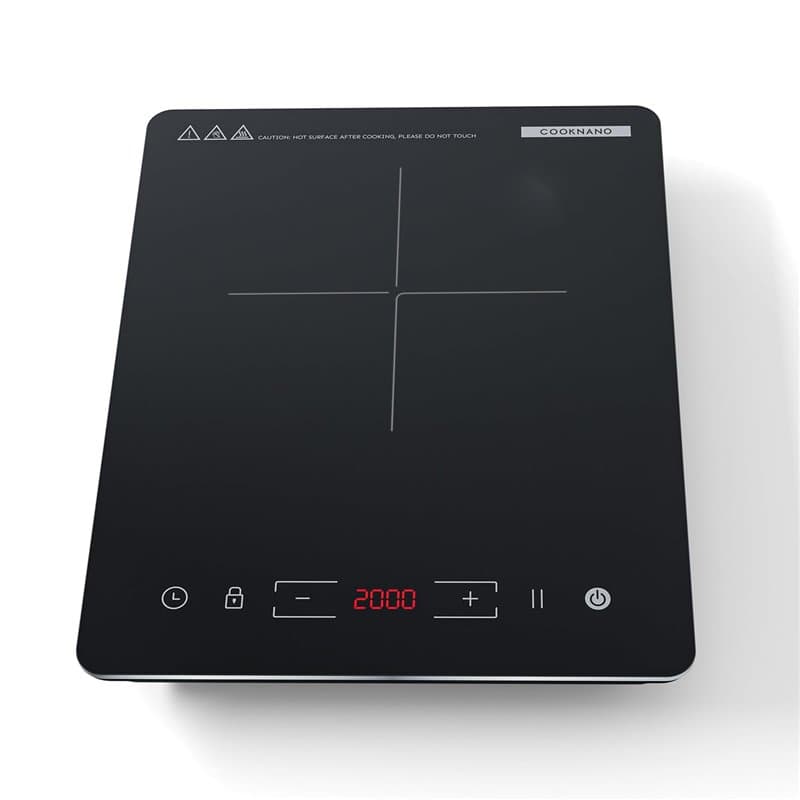 COOKNANO Induction Cooktop Hot Plate, 2000W Single Induction Hob with 9 Power Levels and 8 Hour Timer, Sensor Touch Button Contr