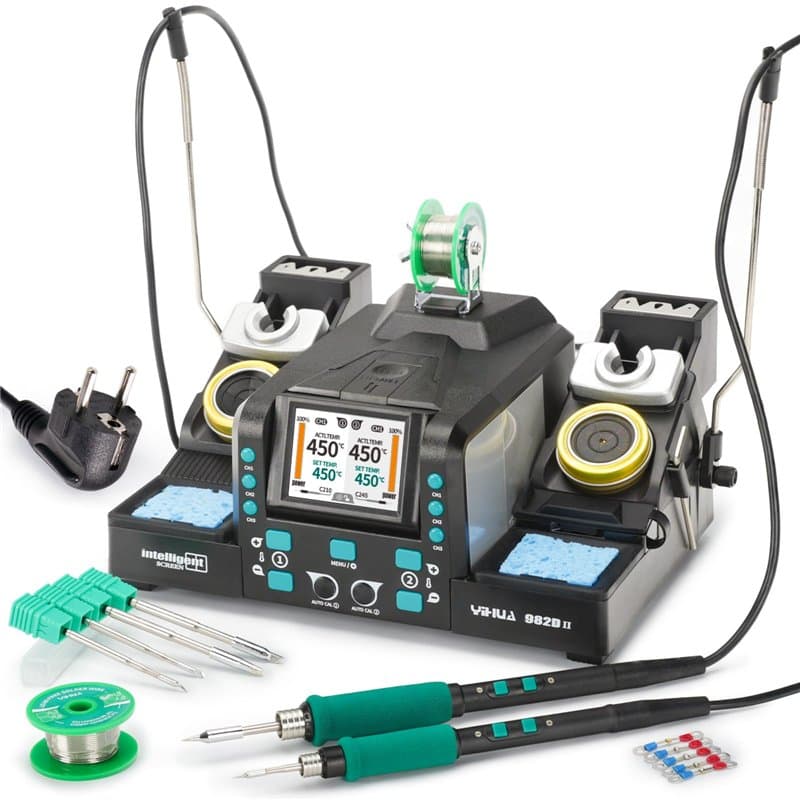YIHUA 982D-II 2-IN-1 Station de Soudage de Précision Fer a Souder avec fer à souder de précision C210 et C245 Calibration Automa