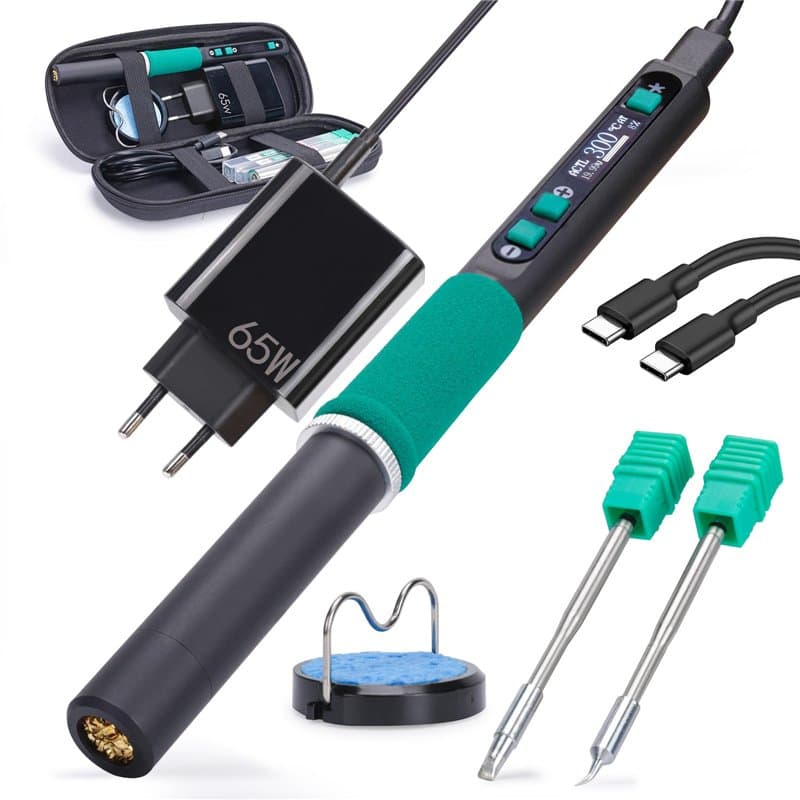 YIHUA 928D-IV Kit de Fer à Souder avec Port Type-C, Chauffage Rapide avec Cartouche C235, Température Réglable de 90~450°C, Prot