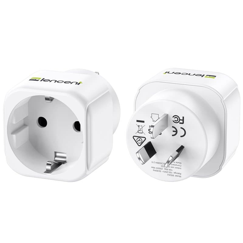 LENCENT 2X Adaptateur de Voyage France vers Australie/Chine 2 Broches Europe vers 3 Broches AUS pour Australie Chinoise Nouvelle