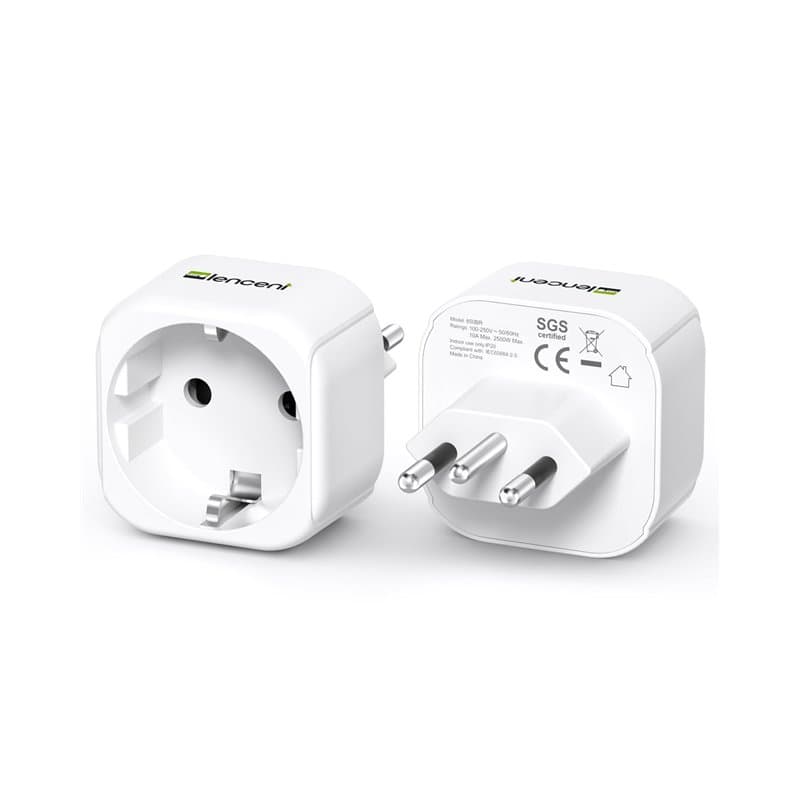 LENCENT Adaptateur Prise Brésil Deux pièces, Adaptateur de Voyage Europe Francaise FR 2 Broches vers BR 3 Broches pour Brésil, A