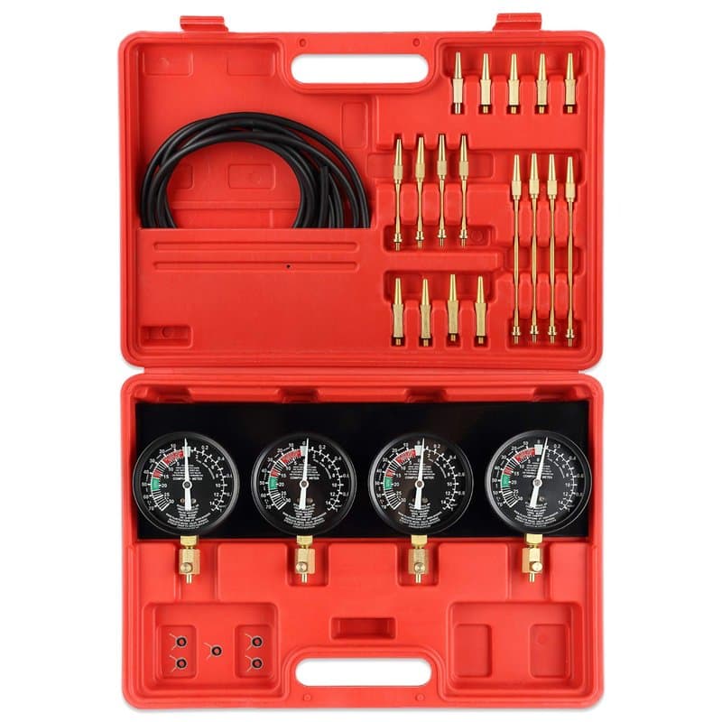 Uten Testeur de Pression de Carburant, 4pcs Jauges à Vide de Synchronisation de Carburateur sur Plaque Fixe pour Voiture Automob