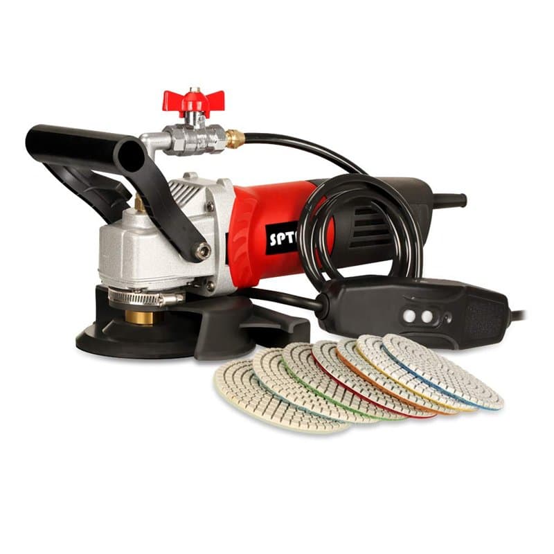 SPTA 800W 220V Machine de Polissage Humide, Moulin à Eau, polisseuse électrique à Grande Vitesse avec 4 Pouces Tampon de Polissa