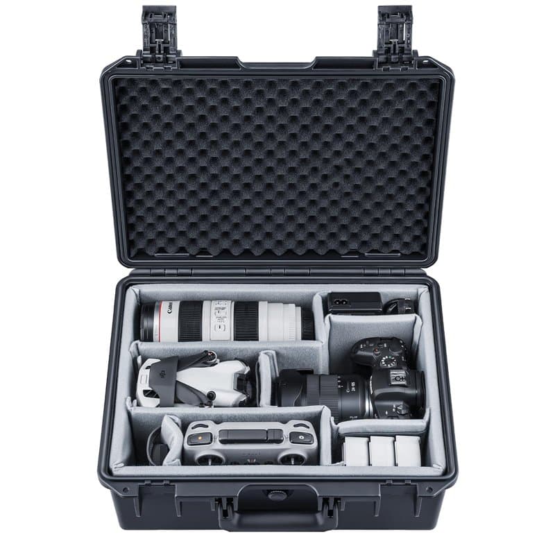 Lykus PVC1 Mallette Valise Sac Case étanche avec séparateurs rembourrés pour appareils Photo, objectifs, Drones de DJI Mavic/Air
