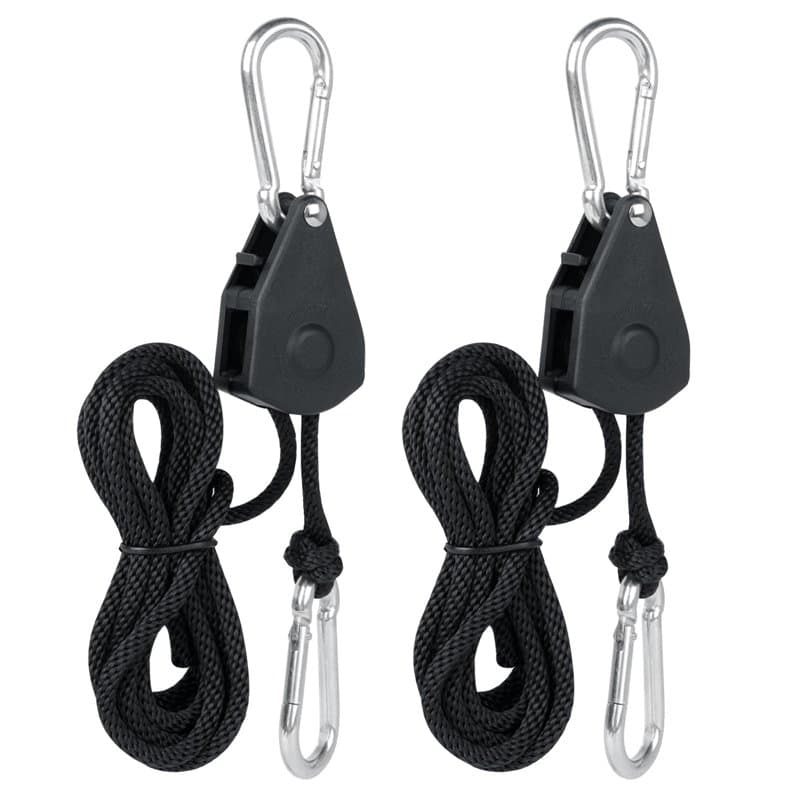 AiQInu 2 Pièces Sangle Cliquet, Sangle à Cliquet Corde, Cintres à Cliquet Réglables, pour Lampe de Plantes, Lampes Suspendues et