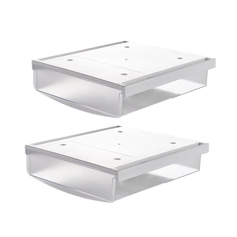 TUKA-i-AKUT 2X 1,7L Tiroirs Sous Bureau, 21x18x5,4cm Autocollant Boîte à Tiroirs Cachée Organisateur Rangement pour Bureau/Meubl