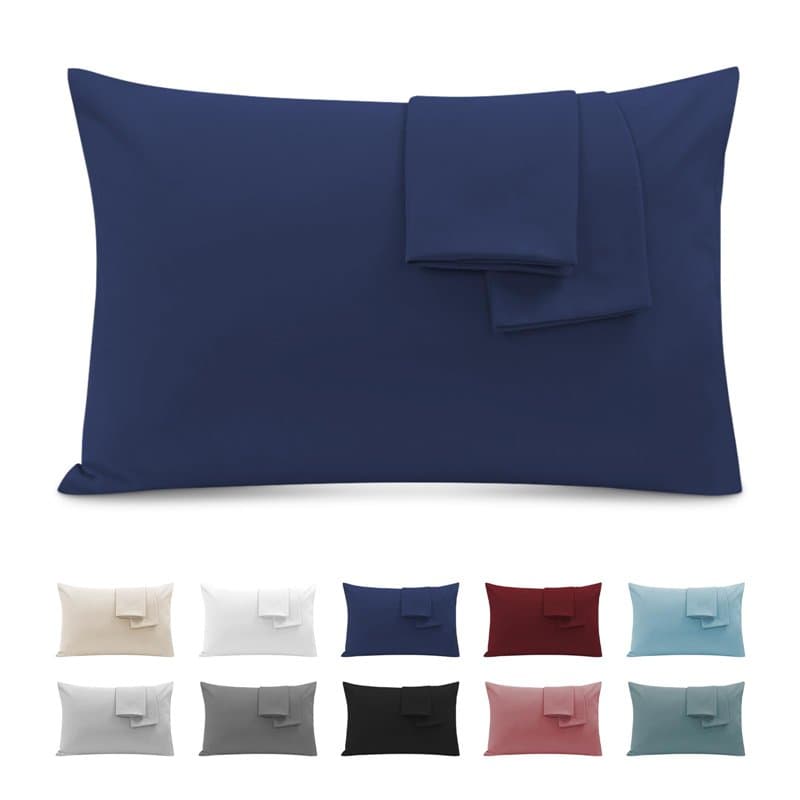 Taie Oreiller 50x70 Lot de 2 en Premium Microfibre - avec Fermeture Éclair Invisible- Housse Coussin Doux, Confortable, Respiran