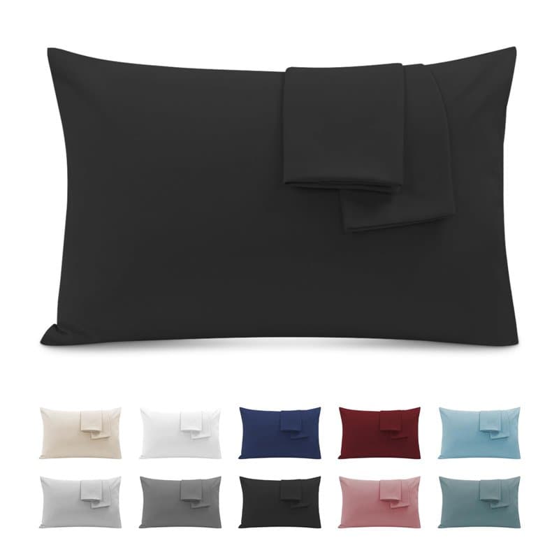 Taie Oreiller 50x70 Lot de 2 en Premium Microfibre - avec Fermeture Éclair Invisible- Housse Coussin Doux, Confortable, Respiran
