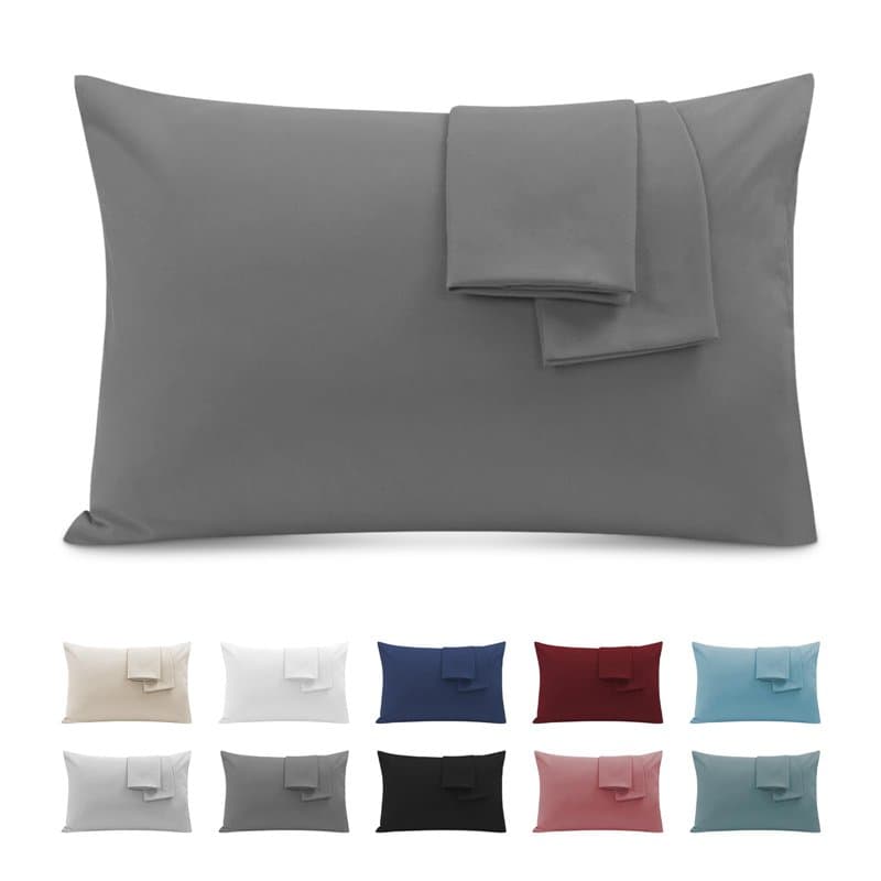Taie Oreiller 50x70 Lot de 2 en Premium Microfibre - avec Fermeture Éclair Invisible- Housse Coussin Doux, Confortable, Respiran