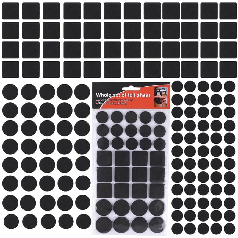 SULOLI 140pcs Patins pour Meubles,3 Tailles Patins en Feutre Noir Auto-Adhésifs Protecteur de Sol Tampon Feutre,Patins Feutre po