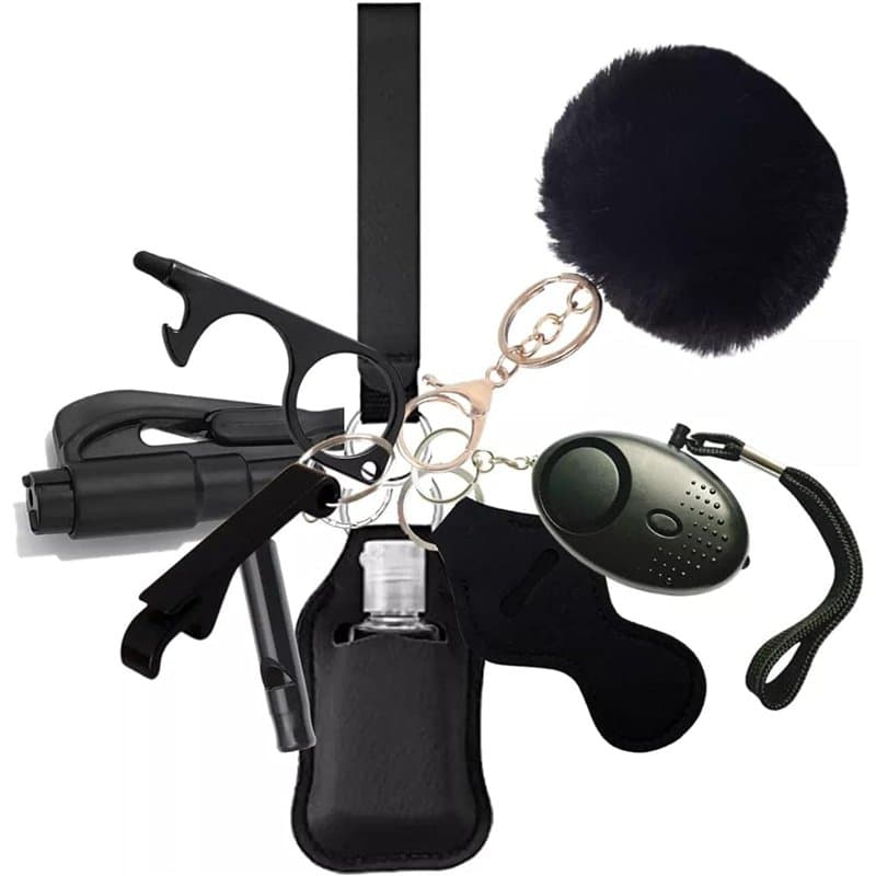 Ensemble de porte-clés d'autodéfense, pour femme et enfant, accessoire de sécurité avec alarme personnelle, c, L