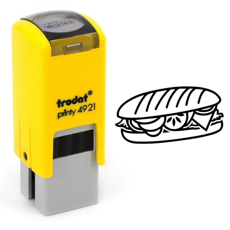 Tampon fidélité sandwich | Cachet encreur | 11mm | Carte de fidélité | snack panini stamp