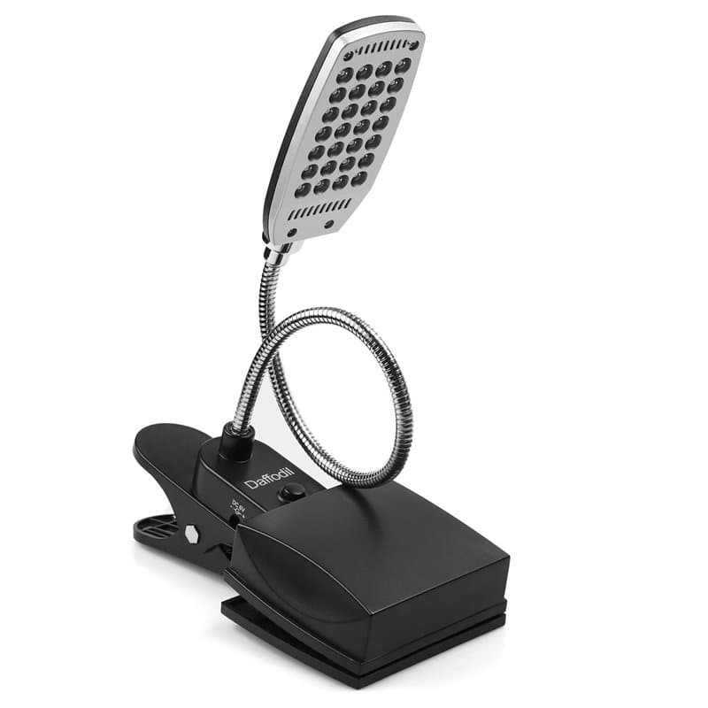 Daffodil Lampe à pince Flexible Noire LED Pile Secteur USB ULT300 - Pour Bureau, Lit, Travail, Lecture, Clavier, Table, Livre, E