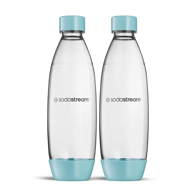 sodastream 2 Bouteilles fondues lavables au Lave-Vaisselle pour gazeur Duo, Terra, ET-Terra, Art, Gaia, Couleur Bleu Clair