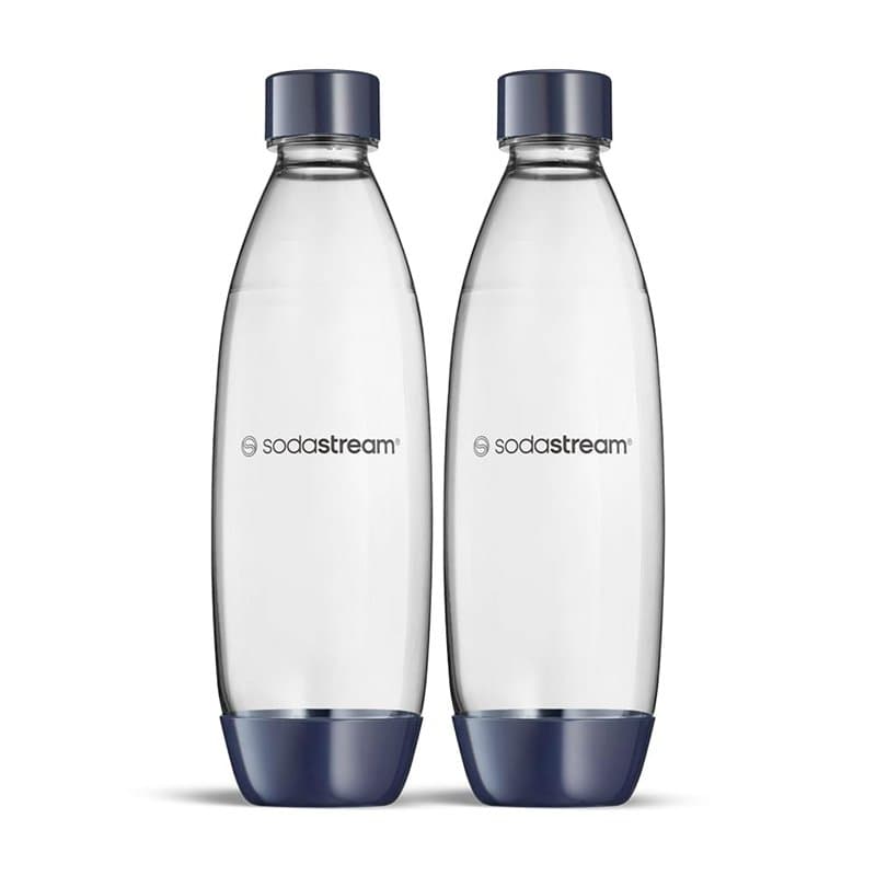 sodastream Lot de 2 Bouteilles fusionnées lavables au Lave-Vaisselle pour gazeur Duo, Terra, ET-Terra, Art, Gaia, Bleu foncé