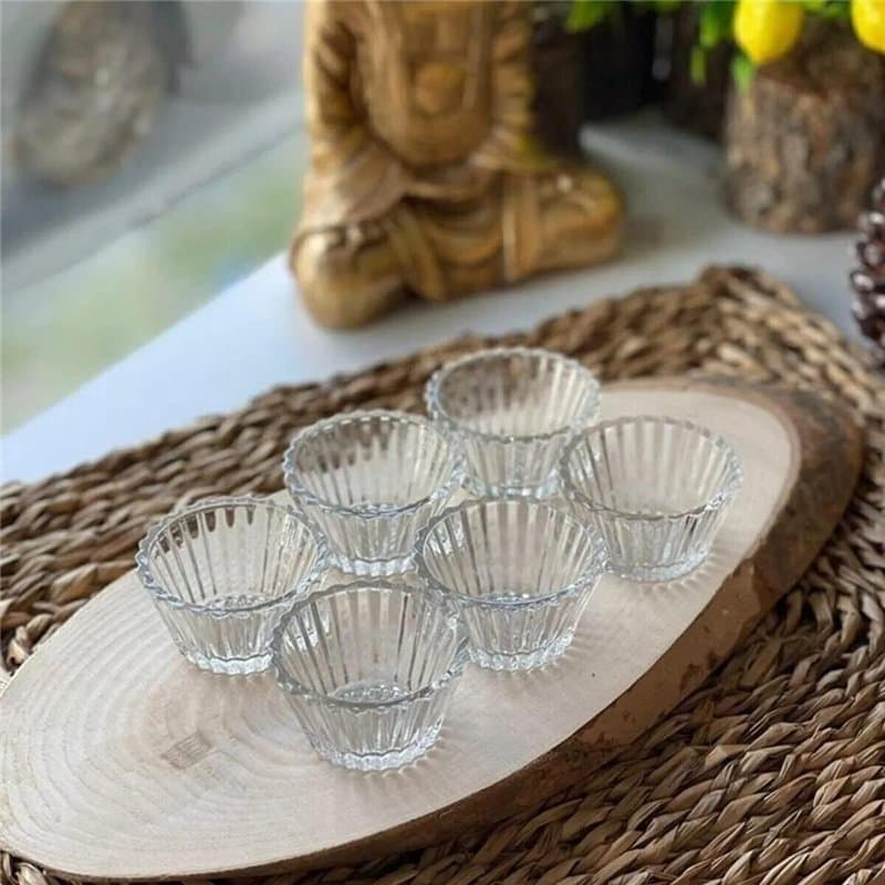 Orgingift Bols en Verre - Lot de 6 Mini Bols de Préparation et Service, Plats à Sauce, Snack, Dip, Petit Déjeuner pour Confiture