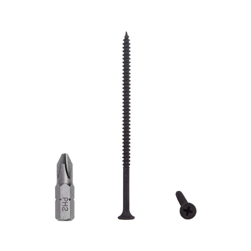 Lot de 50 vis en acier carbone phosphate noir 4,2 x 90 mm pour cloison sèche, tête bombée, filetage fin, fixations de cloison sè