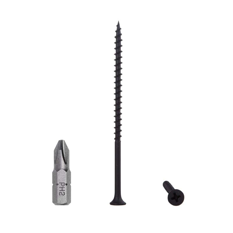 Lot de 100 vis à bois en acier carbone phosphate noir 4,2 x 90 mm, vis pour cloison sèche, fixations pour panneaux d'aggloméré,