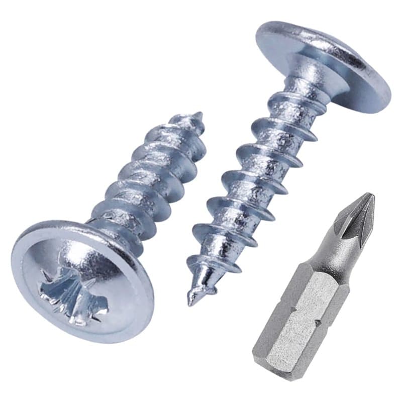 Lot de 150 vis à bois en acier zingué 4,0 x 16 mm Vis à bois en métal Tête bombée modifiée auto-taraudeuse (150, 4,0 x 16 mm)