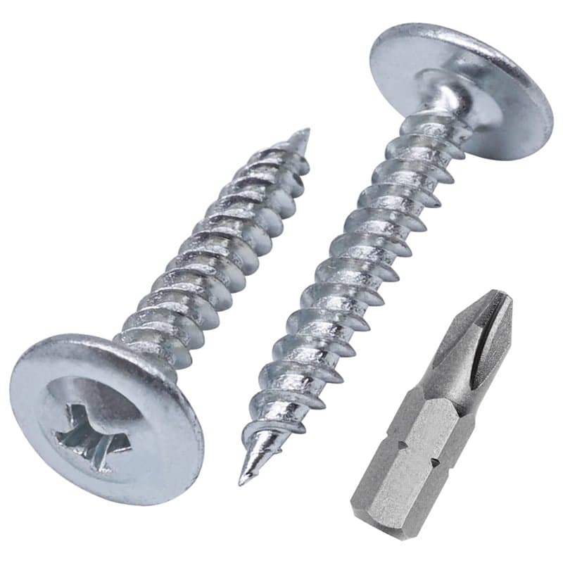 Lot de 100 vis à bois en acier zingué 4,2 x 25 mm Vis à bois cruciformes à tête bombée modifiée auto-taraudeuse (100, 4,2 x 25 m