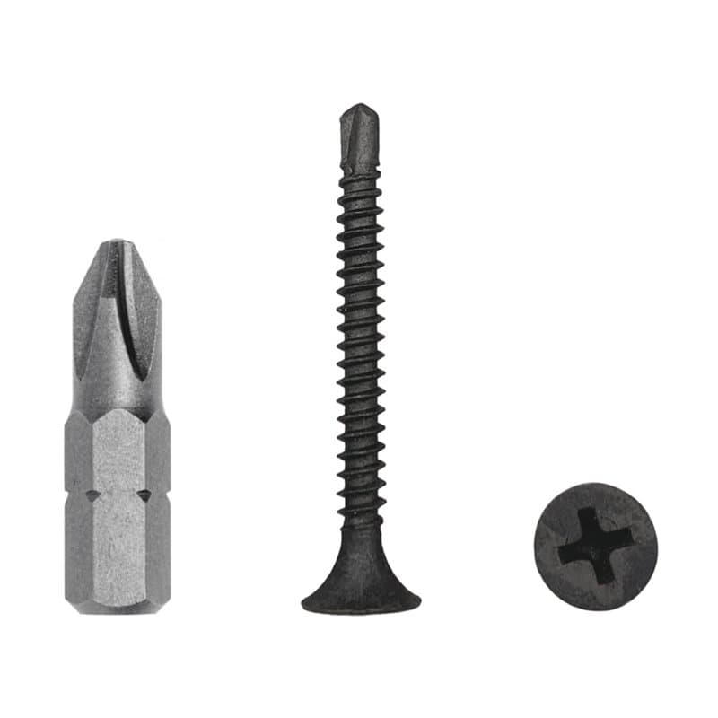 Marcopol Lot de 100 vis en acier au carbone pour cloison sèche - 3,5 x 35 mm - Vis autoforeuses pour tôle - PH Phillips à tête f