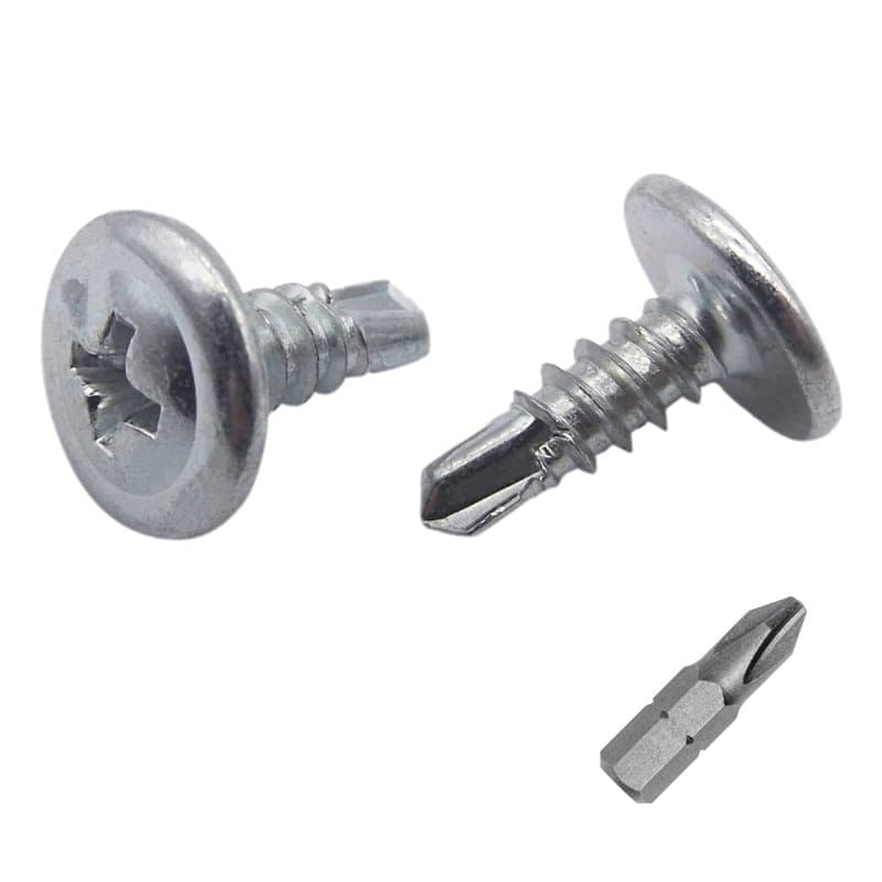 Marcopol Lot de 400 vis cruciformes en acier zingué 4,2 x 13 mm, tête de réglage modifiée, vis auto-foreuse pour tôle, autotarau