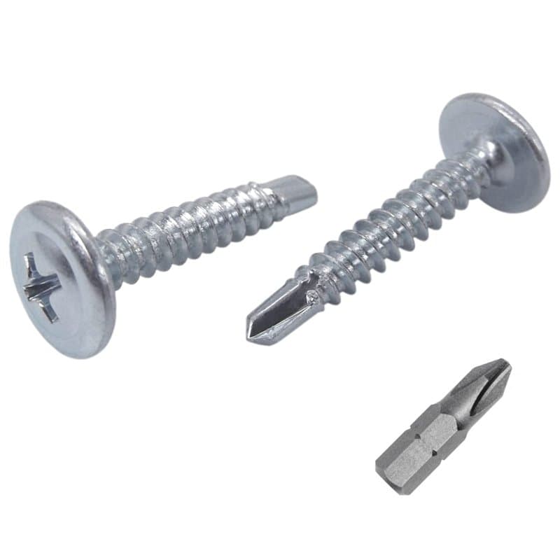 Lot de 50 vis en acier zingué 4,2 x 25 mm, tête bombée modifiée cruciforme, vis auto-foreuse pour tôle, auto-taraudeuse (50, 4,2