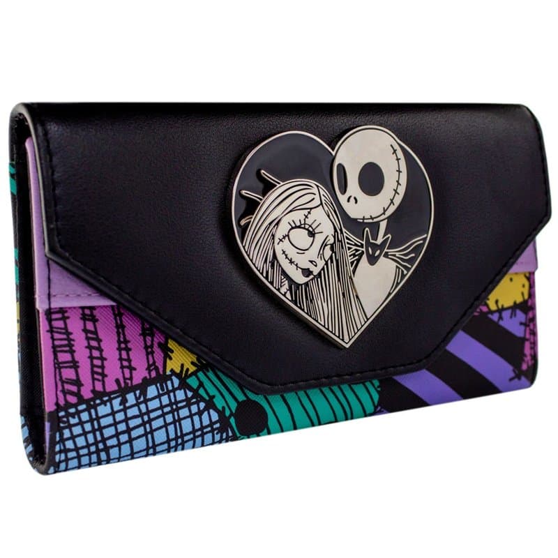 The Nightmare Before Christmas Porte-Monnaie en Patchwork Jack Sally de L'Étrange Noël de Monsieur Jack Noir, Noir, One Size, Em