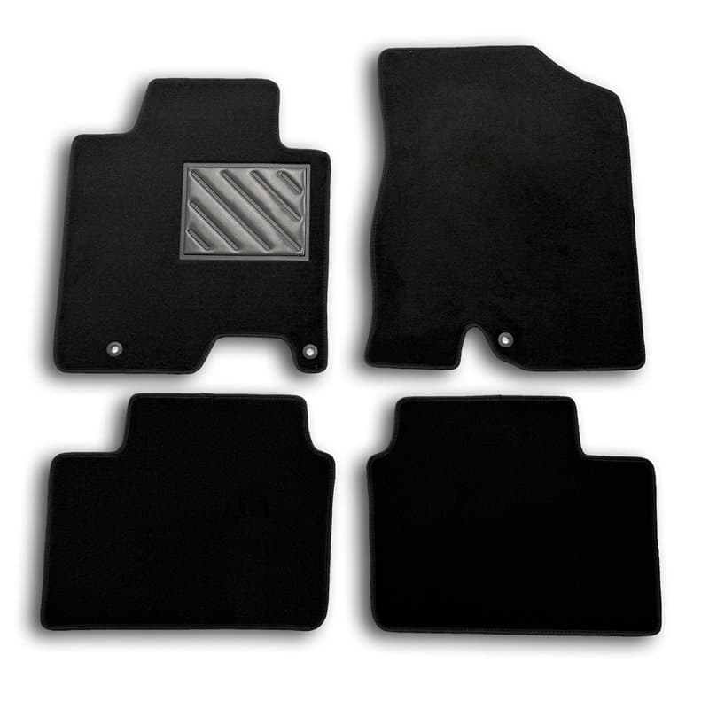 MTC Tapis de Sol sur Mesure pour Voiture, antidérapants, Talonnette en PVC, avec Points de Fixation, Noir